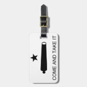 黒と白の「来取る」荷物タグ ラゲッジタグ (正面縦)