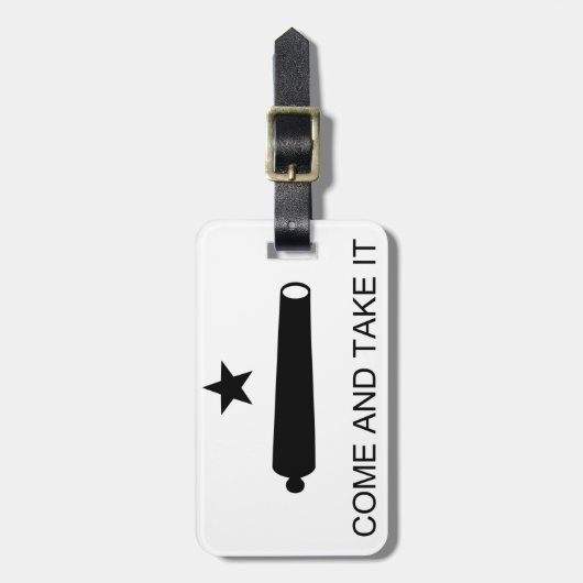 黒と白の「来取る」荷物タグ ラゲッジタグ (正面縦)