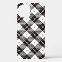 黒と白の lumberjack チェック柄 iPhone 12 proケース