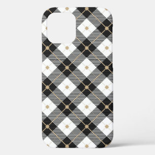 黒と白の lumberjack チェック柄 iPhone 12 proケース