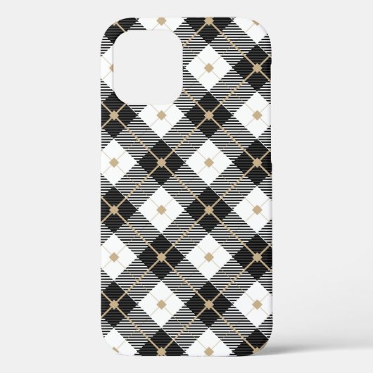 黒と白の lumberjack チェック柄 Case-Mate iPhoneケース (裏面)