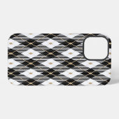 黒と白の lumberjack チェック柄 iPhoneケース (裏面横)