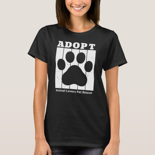 黒と白のAdopt オリジナルTシャツ Tシャツ (正面)