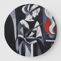 黒と白のArt Decoの女性ウォールアート