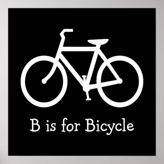 黒と白のB is for Bicycle ポスター (正面)