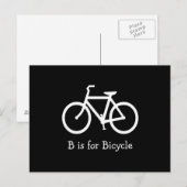 黒と白のB is for Bicycle ポストカード (正面/裏面)