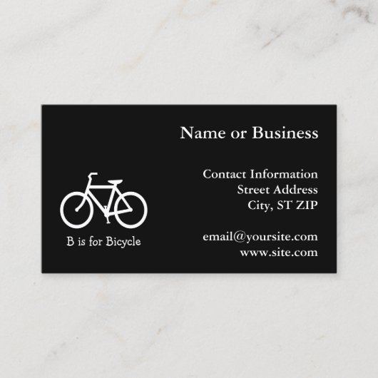 黒と白のB is for Bicycle 名刺 (正面)