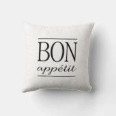 黒と白のBon Appetit クッション (裏面)