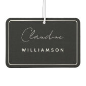 黒と白のClaudine Williamson カーエアーフレッシュナー (正面)