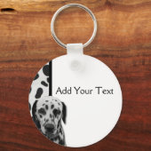 黒と白のDotty Dalmatian キーホルダー (正面)