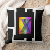 黒と白のgeoブロック文字X クッション (ブランケット)