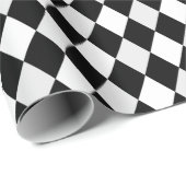 黒と白のHarlequinダイヤモンドパターン ラッピングペーパー (ロールコーナー)