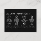 黒と白のLEDライトセラピー アフターケア サンクユー 名刺 (裏面)