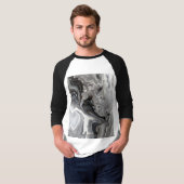 黒と白のRaglan Tシャツ – ベースボールジャージー (正面フル)