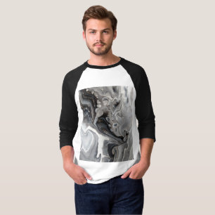 黒と白のRaglan Tシャツ – ベースボールジャージー