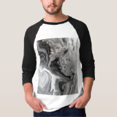 黒と白のRaglan Tシャツ – ベースボールジャージー (正面)