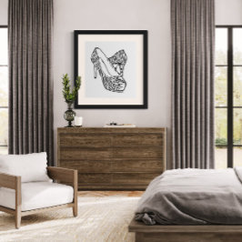 黒と白のStiletto Heelベクトルアート ポスター