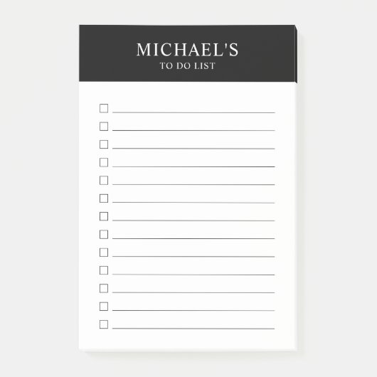 黒と白のTo Doリストの投稿ノート ポストイット (正面)