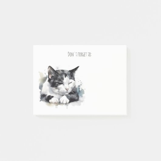 黒と白のtuxedo cat post注 ポストイット (正面)