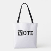 黒と白のVote(投票)テキスト トートバッグ (裏面)