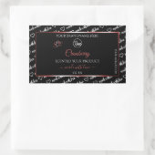 黒と白のWord Cloud Red製品ラベルのロゴ 長方形シール (バッグ)