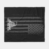 黒と白は私にアメリカ国旗を踏まない フリースブランケット (正面(横))
