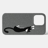 黒と白ぶら下がったの猫 | おもしろい Tuxedo Cat Case-Mate iPhoneケース (裏面 (横))