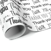 黒と白もっとも偉大の単語ありがとう_small ラッピングペーパー (ロールコーナー)