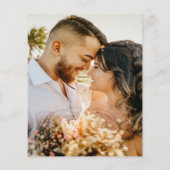 黒と白エレガントのオーバーレイ写真の結婚式の招待 (裏面)