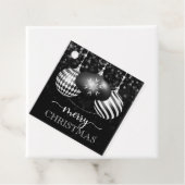 黒と白エレガントのバウブルメリークリスマス フェイバータグ (インサイチュ)