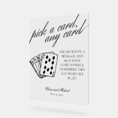 黒と白カードを選ぶ任意のカードゲストブック アクリルサイン (傾斜)