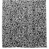 黒と白クラシックのヒョウ シャワーカーテン (正面)