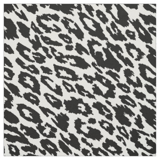 黒と白クラシックのヒョウ ファブリック