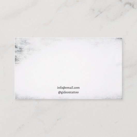 黒と白グランジのタイガーのタトゥーアーティスト 名刺 (裏面)