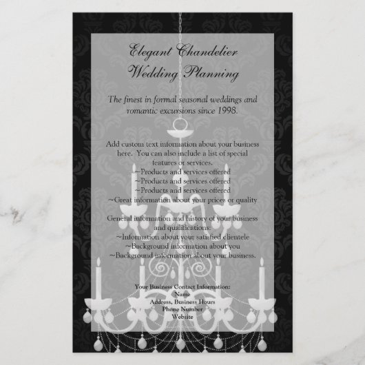 黒と白シャンデリアのシルエット チラシ (正面)