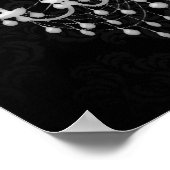 黒と白シャンデリアのシルエット ポスター (角)