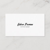 黒と白スタイリッシュのスカルナイフTattooアーティスト 名刺 (裏面)