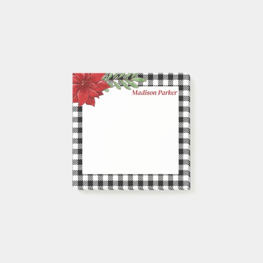 黒と白バッファロープリドポインセチア ポストイット (正面)