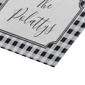 黒と白パーソナライズされたのバッファローチェックプレイド カッティングボード (角)