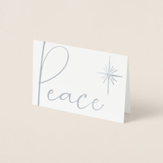 黒と白ミニマルの写真クリスマスカード 箔カード (正面)