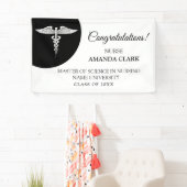 黒と白モダンのカデウスの看護卒業 横断幕 (インサイチュ)