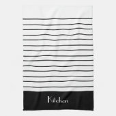 黒と白モダンのキッチンアクセント キッチンタオル (縦)