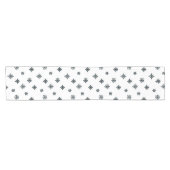 黒と白モダンのクリスマススノーフレーク ショートテーブルランナー (横)