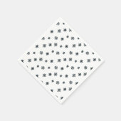 黒と白モダンのクリスマススノーフレーク スタンダードカクテルナプキン (角)