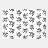 黒と白モダンのクリスマス引用文ギフト ラッピングペーパーシート (正面2)