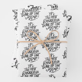 黒と白モダンのクリスマス引用文ギフト ラッピングペーパーシート (インサイチュ)