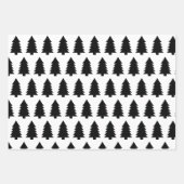 黒と白モダンのクリスマス引用文ツリーギフト ラッピングペーパーシート (正面3)