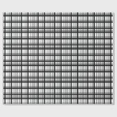 黒と白モダンのタータンチェック格子縞ホリデー ラッピングペーパー (フラット)