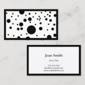 黒と白モダンのダルマチアスポットビジネスカード 名刺 (正面/裏面)