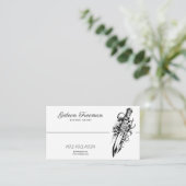 黒と白モダンのナイフバラタトゥーアーティスト 名刺 (スタンド正面)